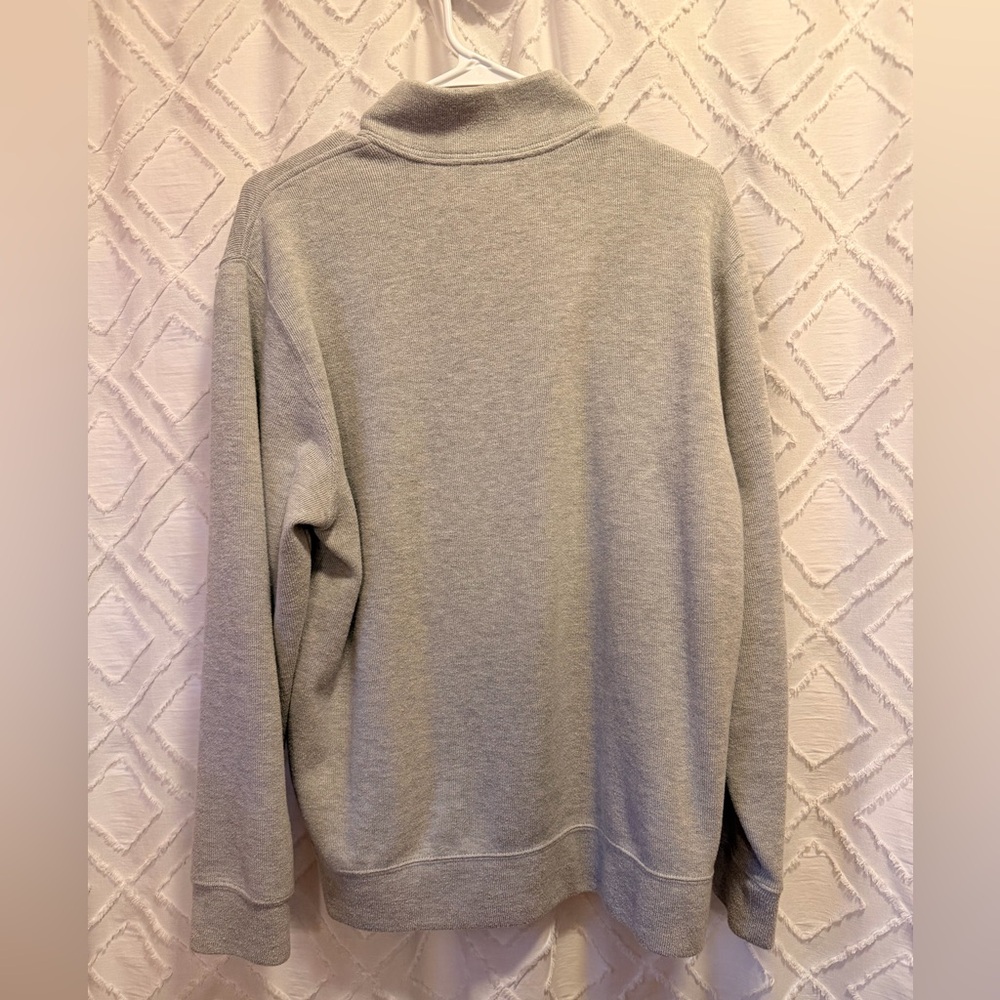 Lands' End Men's Heather Gray Half-Zip Sweater - Picture 2 of 4